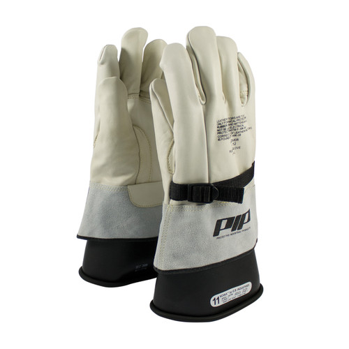 PIP 148-4000 Natural Top Grain Goatskin Leather 12 in Electrical Gloves Protector