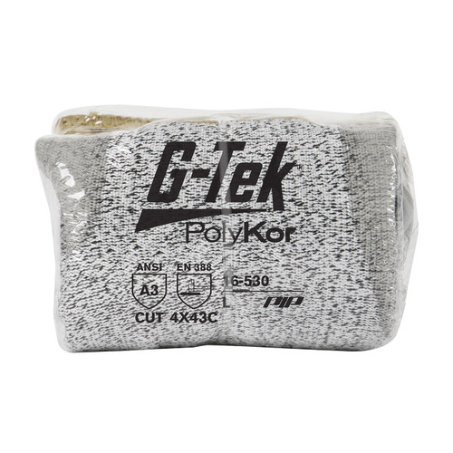 PIP G-Tek PolyKor 16-530V Seamless Knit Salt & Pepper PolyKor Polyurethane Coated Vend-Ready Blended Cut Resistant Gloves