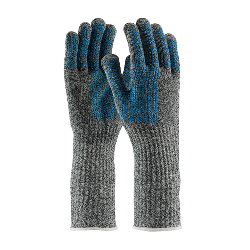 PIP Kut Gard 18-SD385 Knit Wrist Gray Dyneema PVC Coated Blended Slabber Medium Weight Cut Resistant Gloves