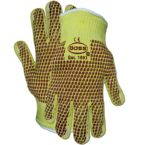 PIP Boss 1TN4100KB Seamless Knit Yellow Aramid/Cotton Nitrile Coated Hot Mill Heat Protection Gloves