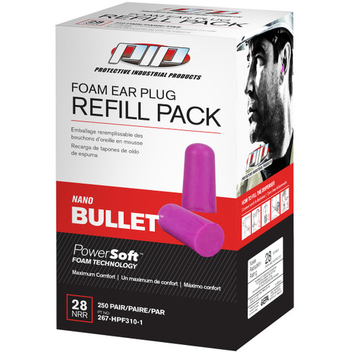 PIP Nano Bullet 267-HPF310-1 Small Purple 28 dB Compact Disposable Soft Ear Plugs