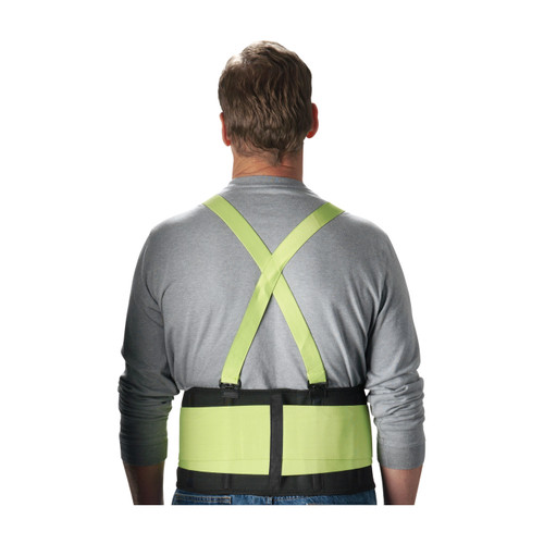 PIP 290-550 Hi-Vis Yellow Hook and Loop 8 in Ergonomic Back Support Belt