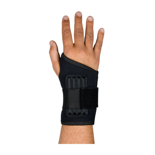 PIP 290-9013 Black Nylon/Neoprene Hook and Loop Single Wrap Ambidextrous Ergonomic Wrist Support