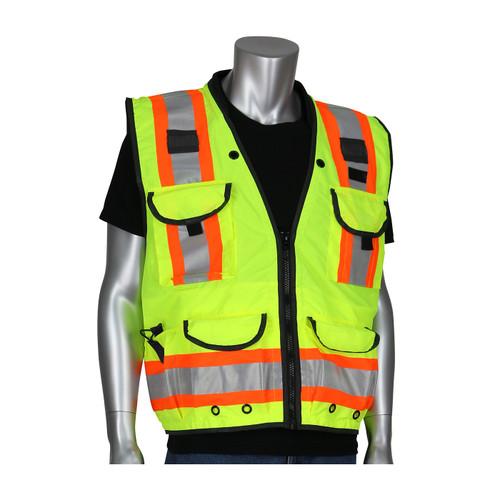 PIP Polyester Two-Tone 15-Pocket Ripstop Surveyor's Style Safety Vest with Mesh Back (302-0900)