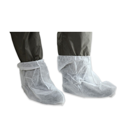 PIP 3519 Elastic One Size Fits Most White Spunbond Polypropylene Disposable Boot Cover