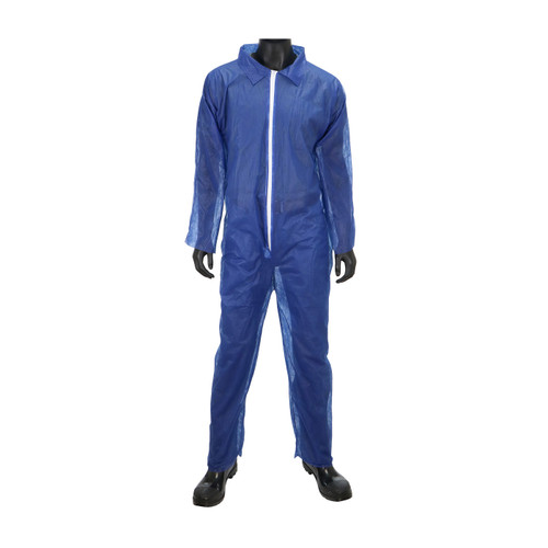 PIP 3575 Blue Spunbond Polypropylene Disposable Basic Coverall