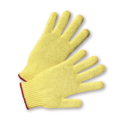 PIP 35K Seamless Knit Yellow DuPont Kevlar Uncoated Regular Weight Cut Resistant Gloves