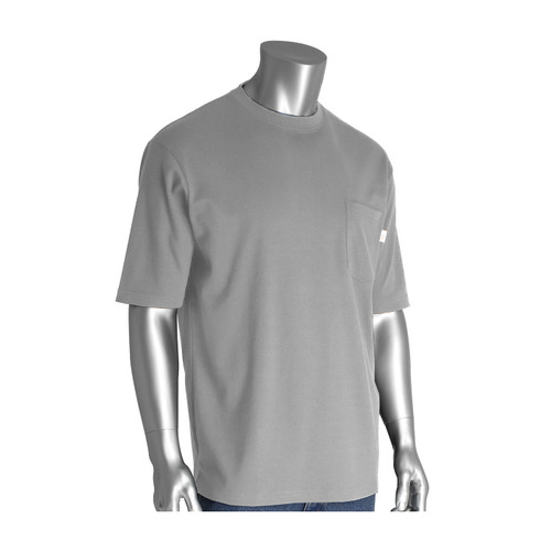 PIP 385-FRSS 10.6 Cal 100% Cotton Arc Rated/Flame Resistant Dual Certified Protective T-Shirt
