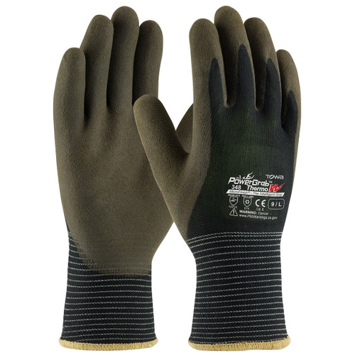 PIP PowerGrab Thermo W 41-1430 Seamless Knit Black Polyester Latex Coated Insulated Cold Protection Gloves