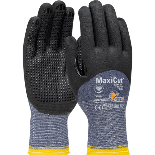 PIP MaxiCut Ultra DT 44-3455 Seamless Knit Blue Nitrile Coated Engineered Yarn Cut Resistant Gloves