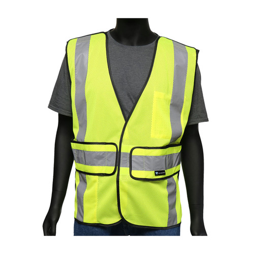 PIP Viz-Up 47200/O One Size Fits Most Hi-Vis Yellow Polyester Expandable Mesh Breakaway Safety Vest