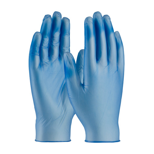 PIP Ambi-dex 64-V77BPF Blue Vinyl Powder Free Industrial Grade Disposable Gloves
