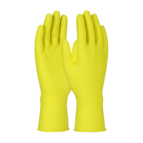 PIP Grippaz Jan San 67-306 Yellow Nitrile Extended Use Ambidextrous Disposable Gloves