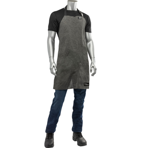 PIP Kut Gard ATA PreventWear APRON-1-MR One Size Fits Most Dark Gray ATA Fiber Blended Cut Resistant Apron