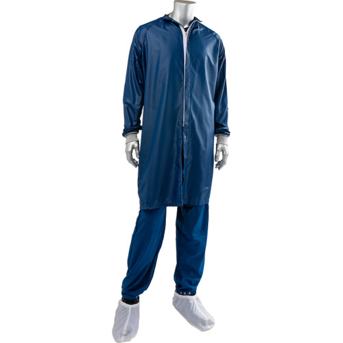 PIP Uniform Technology CFRZC-68NV Navy 99% Polyester/1% Carbon Maxima ESD Reusable Cleanroom Frock