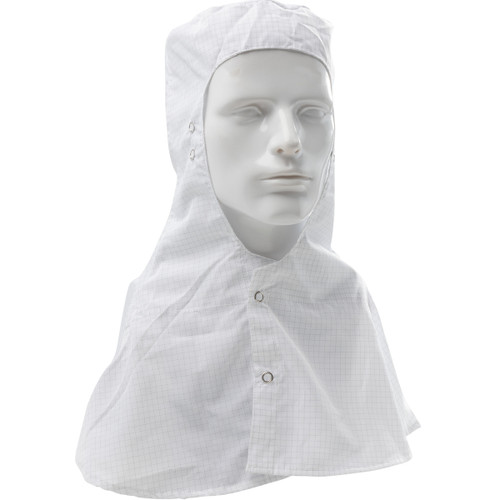 PIP Uniform Technology CHM-65WH White 99% Polyester/1% Carbon C3 Open Face Reusable Cleanroom Hood