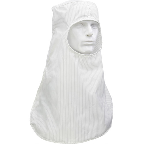PIP Uniform Technology CHPO-16WH White 99% Polyester/1% Carbon Ultimax Stripe Pull Over Reusable Cleanroom Hood