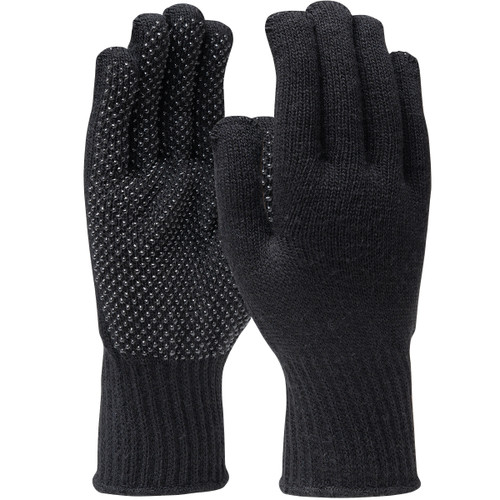 PIP FF-TT-PN-BK Knit Wrist Black Acrylic PVC Coated General Purpose Gloves