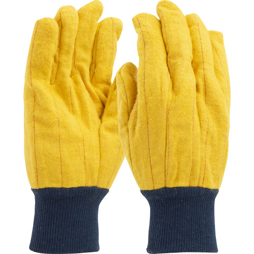 PIP FM18KWK Knit Wrist Large Yellow Cotton/Nap-Out Regular Weight Fabric Work Chore Gloves