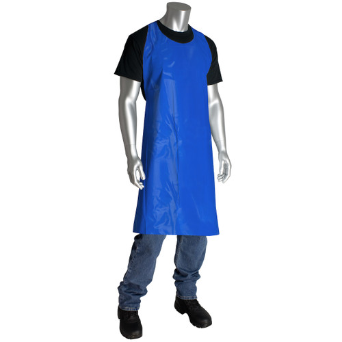 PIP QRP PolyTuff T2 Permeation Series One Size Fits Most Blue PolyTuff Chemical Resistant Apron