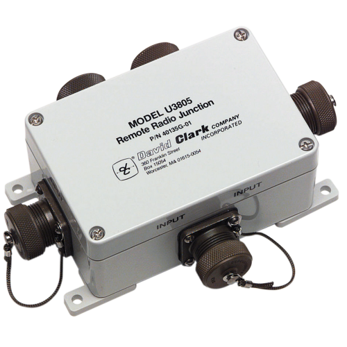David Clark U3805 12/24 VDC Surface mount Radio Cord Junction Module