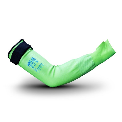 HexArmor 2043 Helix Green HPPE and Nylon Blend Knit A5 Cut Level Arm Sleeve - 12 Pack