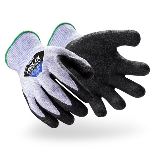 HexArmor 2086X Helix Black/Blue HPPE/Fiberglass A4 Cut Level Cut-Resistant Gloves - 12 Pair