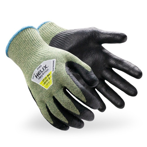 HexArmor 3080 Helix Blue/Black Aramid and Fiberglass A4 Cut Level Arc Flash Heat-Resistant Gloves - 12 Pair