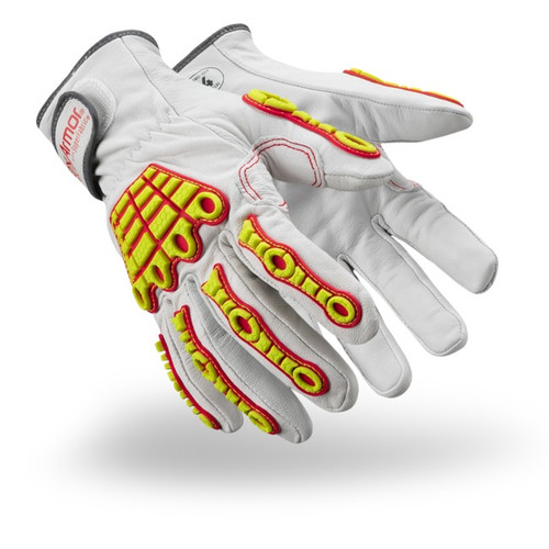 HexArmor 4086 Chrome Series Gray/Red/White SuperFabric A8 Cut Level Insulated Gloves - 12 Pair