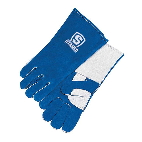 Stanco 2012 X-Large Deluxe Royal Blue/Pearl Select Side Split Cowhide Welding Gloves - Pair