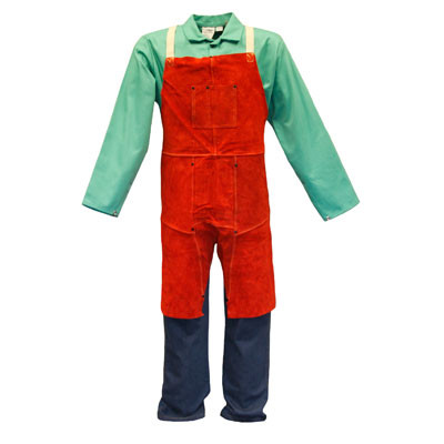Stanco L2XXSL Red Side-Split Cowhide Leather Split Leg Apron - Each