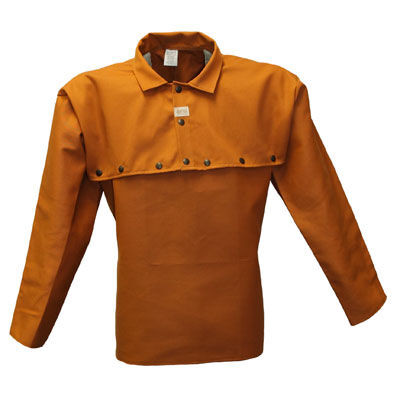 Stanco W60114 Rust Brown Cotton Welder's Wear Cape Sleeve with Collar and 14 in Bib (Unit) - Each