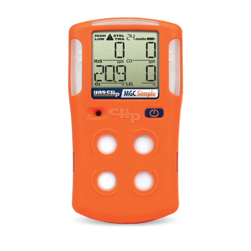 Gas Clip MGC-S Hydrogen Sulfide (H2S) Carbon Monoxide (CO) Oxygen (O2) and Combustible Gases (LEL) Multi Gas Detector - Each