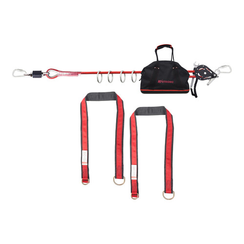 KStrong UFA40010 Wrangler 100 ft Adjustable 4-Person Capacity Horizontal Lifeline System - Each