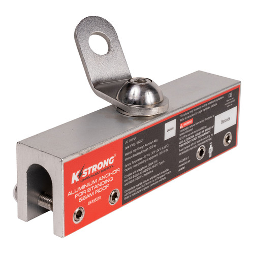 KStrong UFA55370 Aluminum Alloy and Stainless Steel Single Seam Roof Anchor - Each