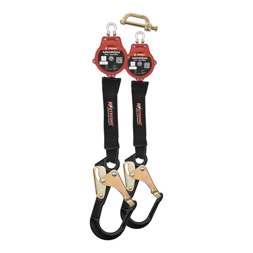 KStrong Micron SRL Series UFS396006D 13/16 in 6 ft Arc Flash Rated Personal Dual Self-Retracting Lifeline - Each