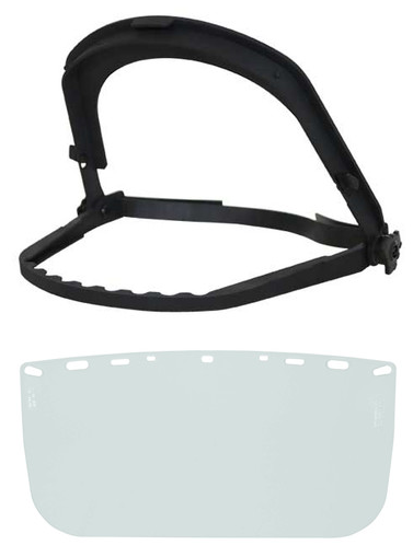 Bullard Bracket Visor Assembly, 840M Clear Chemical Resistant Visor and 300B Bracket and (A300B840M)