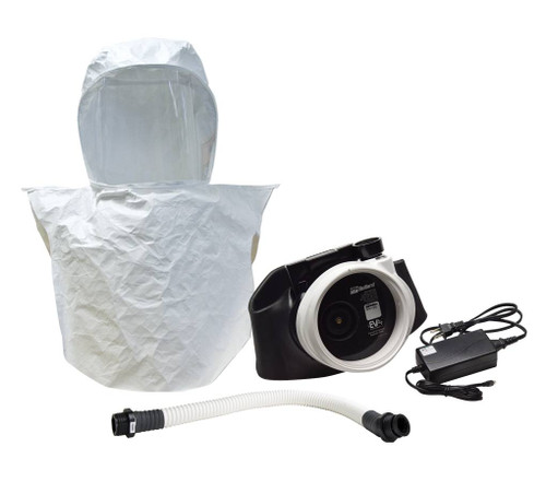 Bullard EVART3 EVA Series Rechargeable Lithium 7-8.5 cfm Loose Fitting Powered Air-Purifying Hood Respirator System - Each