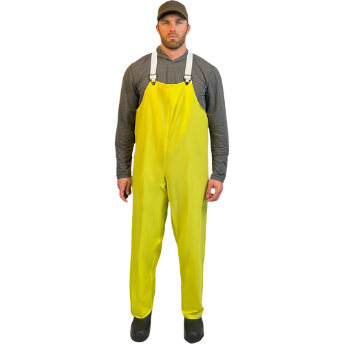 Louisiana Professional Wear 400BTR Yellow Polyurethane/Nylon Industrial Waterproof Protective Bib Trouser - Each