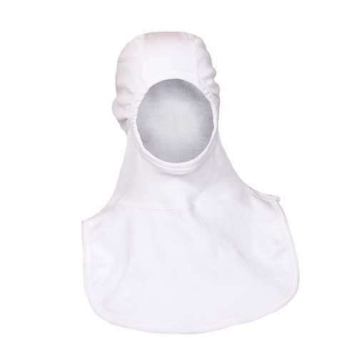 MAJFIRE 100% NX PAC II-DS White 100% Nomex 21 in Comfort Panel Head Long Notched Shoulder Bib Protective Hood - Each