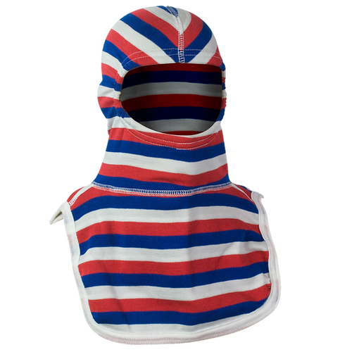 MAJFIRE Old Glory PAC II Red/White/Blue 100% Nomex 21 in Long Notched Shoulder Bib Protective Hood - Each