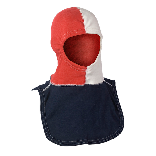 MAJFIRE Patriot PAC II Red/White/Navy Blue Nomex Blend 21 in Long Notched Shoulder Bib Protective Hood - Each