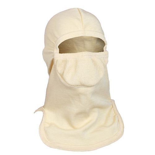MAJFIRE WLH-1-P84 One Size Fits All Yellow 40% P84/55% Lenzing FR/5% Kevlar 1-Ply Wildland Protective Hood - Each