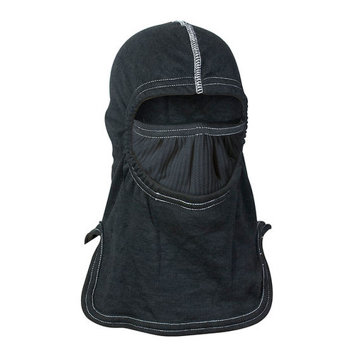 MAJFIRE WLH-2-C6 One Size Fits All Black 65% Oxidized Polyacrylonitrile (OPF)/35% Artificial Tri-Blend 2-Ply Wildland Protective Hood - Each