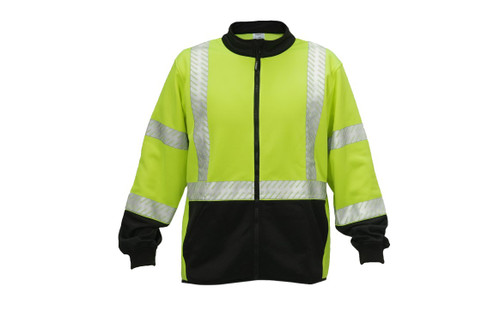 Kishigo JS161 Lime Green Mock Neck Zip Up Sweatshirt - Each