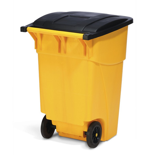 SpillTech A50CAN-WD Yellow/Black Polyethylene Wheeled Container - 1 Pack