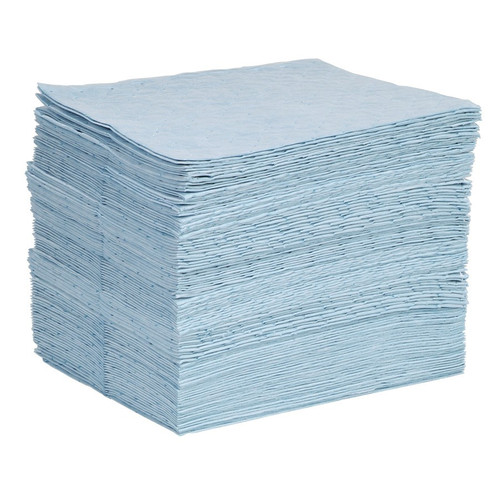SpillTech BPL100H Protector Blue Polypropylene Heavy Weight Oil-Only Pad - 100 Pack