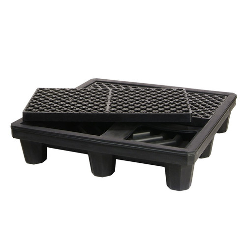 SpillTech PALLET4-ND Black Polyethylene Spill Pallet - 1 Pack