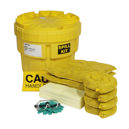 SpillTech SPKHZ-20 Yellow Polypropylene Overpack Salvage HazMat Drum Spill Kit - 1 Pack
