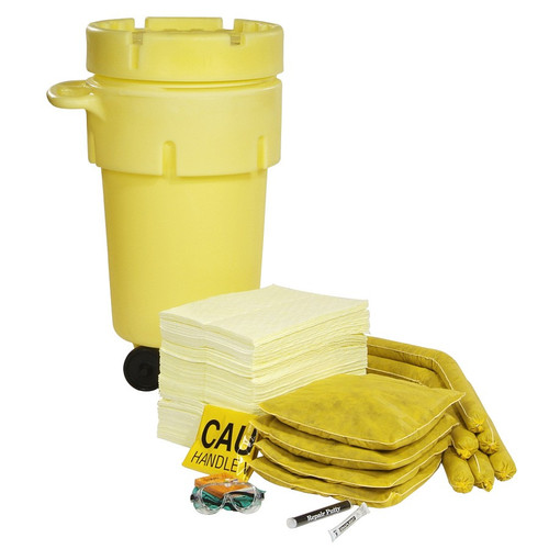 SpillTech SPKHZ-50-WD 50 gal 100% Polyethylene Wheeled OverPack Salvage HazMat Drum Spill Kit - 1 Pack